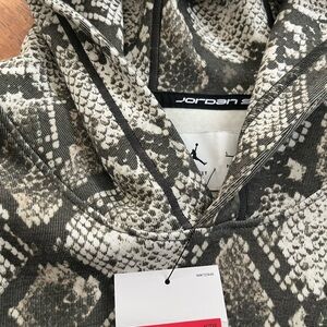 Jordan Snake Print Hoodie in Khaki and Cream